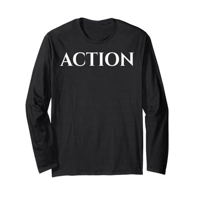 Action, Inspirational Elegant Black Long Sleeve T-Shirt