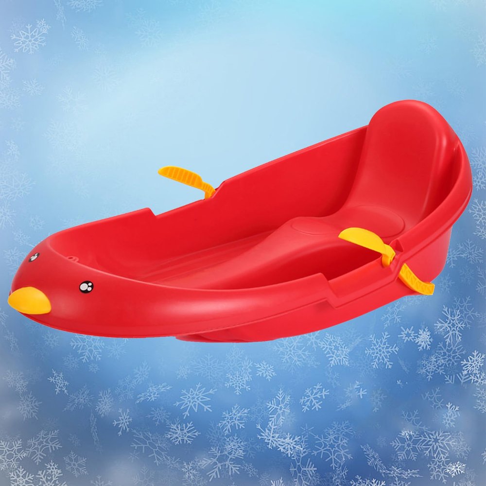 Children's Snowboard Sledge, Adult Sledge with Backrest, Thickened Wear-Resistant Sledge, Winter Snow Sleds