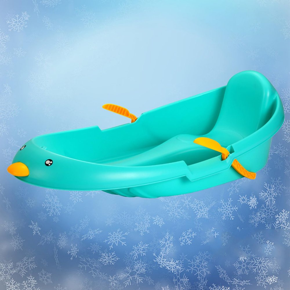Children's Snowboard Sled, Thickened Wear-Resistant Sled, Winter Sled, Plastic Sled, Adult Sled with Backrest
