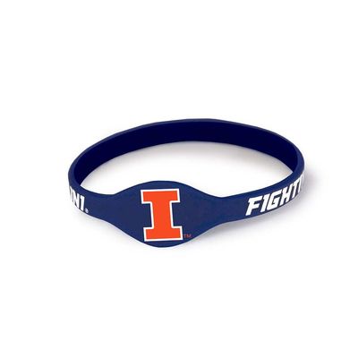 Fan Frenzy Gifts Silicone Bracelet Officially Licensed College Silicone Bracelets | NCAA College Football Bracelets | University Team Jewelry, (University of Illinois Athletics)