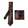 ANNINGWAX African Print Tie Set Ankara Necktie and Pocket Squares for Wedding Men Christmas Fathers Day Gift view 1