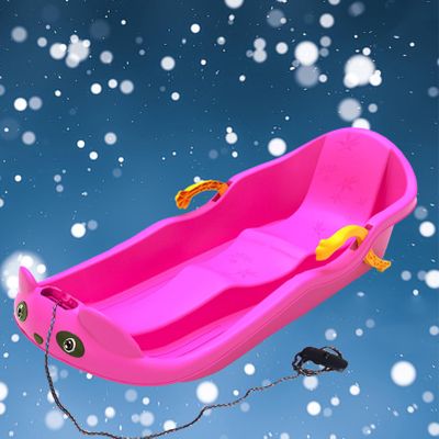 Two-Handle Children's Sledges, Two-Person, Two-Seater Thickened Sledges, Sledges with Pull Ropes, Frost-Resistant and Wear-Resistant Sledges