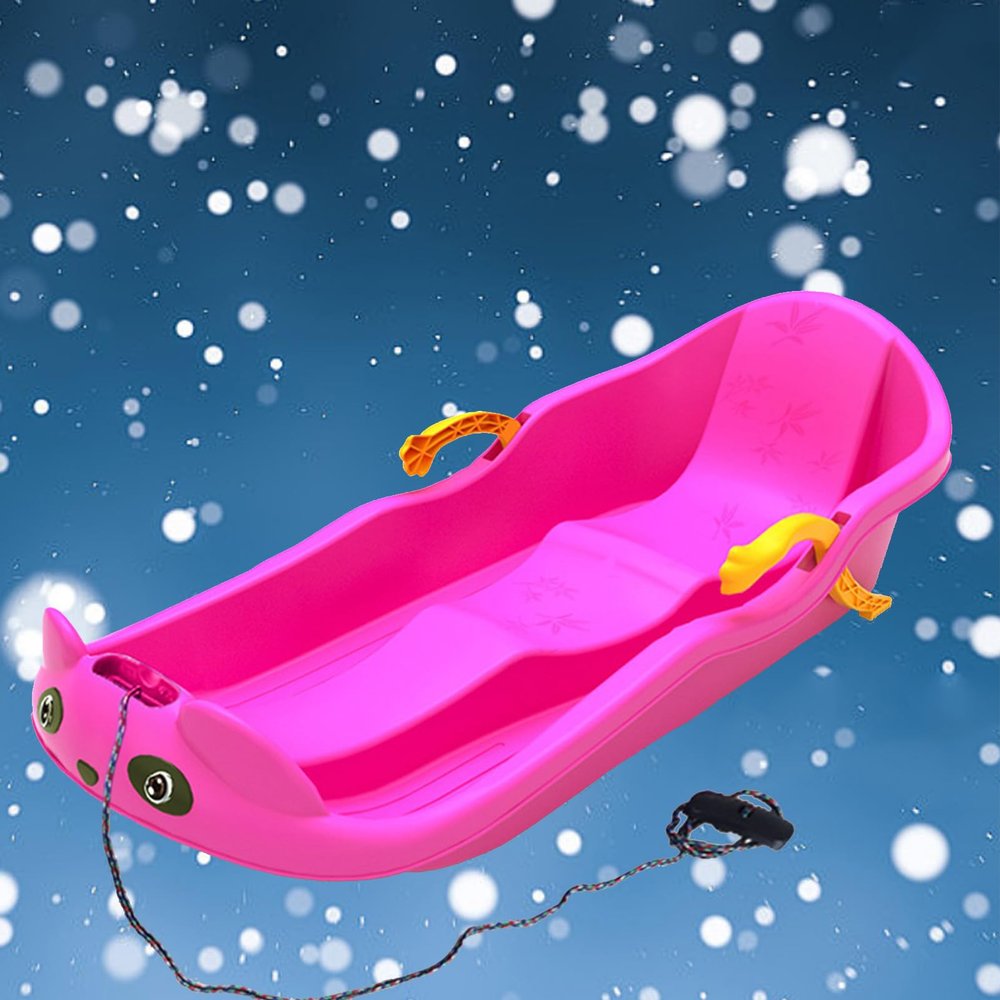 Two-Handle Children's Sledges, Two-Person, Two-Seater Thickened Sledges, Sledges with Pull Ropes, Frost-Resistant and Wear-Resistant Sledges