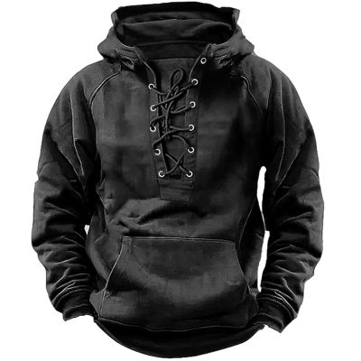 Buddhi Men 2023 Trendy Tactical Sweatshirt Cargo Pullover Hoodies Workout Gym Sports Running Outdoor Fall Winter Jumper Casual Long Sleeve Hooded Sweatshirt Black, Large