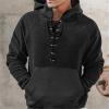 Buddhi Men 2023 Trendy Tactical Sweatshirt Cargo Pullover Hoodies Workout Gym Sports Running Outdoor Fall Winter Jumper Casual Long Sleeve Hooded Sweatshirt Black, Large view 2