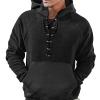 Buddhi Men 2023 Trendy Tactical Sweatshirt Cargo Pullover Hoodies Workout Gym Sports Running Outdoor Fall Winter Jumper Casual Long Sleeve Hooded Sweatshirt Black, Large view 4