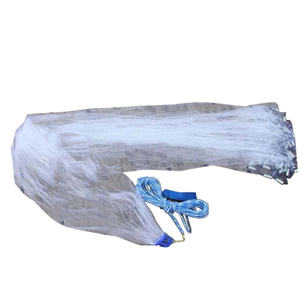 BESPORTBLE American Hand Cast Net Loop Fishing Net Small Mesh Nylon Monofilament for Saltwater and Freshwater Fishing Enthusiasts Fast-Sinking Galvanized Weight Zinc Sinkers