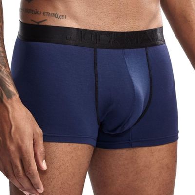JOCKMAIL Mens Boxer Shorts Modal Soft Mens Underwear with Dual Pouch Trunks and Fly Micro-Separate Pouches (XX-Large,449Navy)