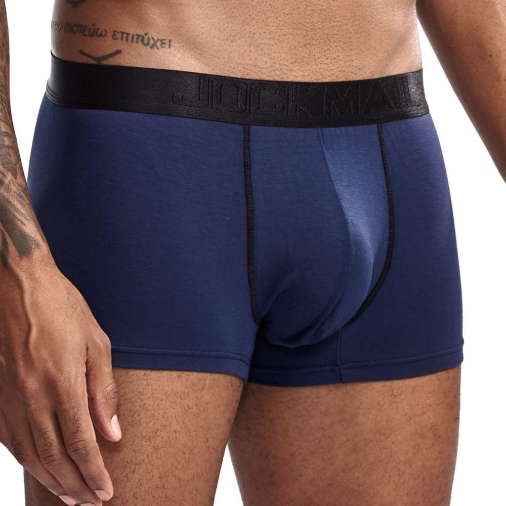 JOCKMAIL Mens Boxer Shorts Modal Soft Mens Underwear with Dual Pouch Trunks and Fly Micro-Separate Pouches (XX-Large,449Navy)