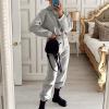 Women Sweatsuit Two Piece Outfits Fashion Teen Girls Y2K Tracksuit Cropped Hoodies Sweatshirt Jogger Pants Fall Outfits Gray view 2