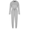 Women Sweatsuit Two Piece Outfits Fashion Teen Girls Y2K Tracksuit Cropped Hoodies Sweatshirt Jogger Pants Fall Outfits Gray view 3