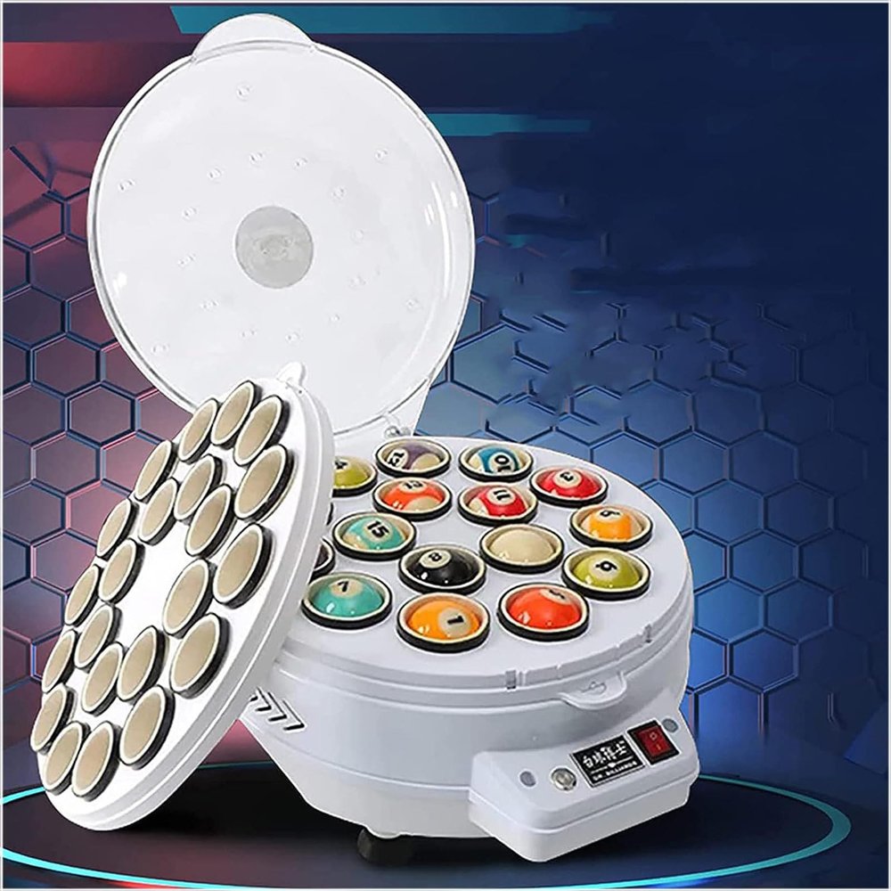 RESKIU Billiard Ball Polishing Cleaning Machine,2 in 1 Cleaning Machine 16/22 Balls Billiards Cleaning, ool Ball Cleaner polishing Machine is Suitable for Billiards Ball Set,22balls
