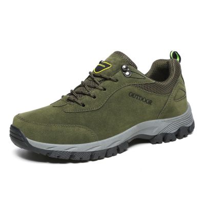 Men's Waterproof Hiking Shoes Men's Arch Support Outdoor Breathable Walking Shoes Outdoor Shoes (Color : Green, Size : 15)