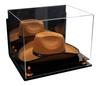 Better Display Cases Acrylic Cowboy Hat Display Case with Mirror Case, Orange Risers and Black Base and Wallmount - 16" x 13" x 12" (A024-B/V61B) view 1