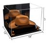 Better Display Cases Acrylic Cowboy Hat Display Case with Mirror Case, Orange Risers and Black Base and Wallmount - 16" x 13" x 12" (A024-B/V61B) view 2