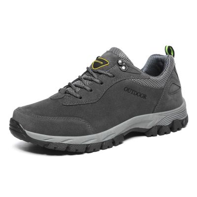 DMGYCK Men's Waterproof Hiking Shoes Men's Arch Support Outdoor Breathable Walking Shoes Outdoor Shoes (Color : Gray, Size : 9)