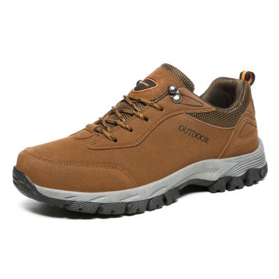 DMGYCK Men's Waterproof Hiking Shoes Men's Arch Support Outdoor Breathable Walking Shoes Outdoor Shoes (Color : Brown, Size : 14)