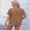 Zeagoo Women Short Sleeve Blouse Linen Button Up Shirt Casual Button Down Shirt Cotton Tops Loose Fit view 3