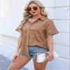 Zeagoo Women Short Sleeve Blouse Linen Button Up Shirt Casual Button Down Shirt Cotton Tops Loose Fit view 4