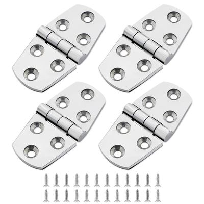 316 Stainless Steel Boat Hatch Hinges,3 inch x 1-1/2 inch (76 x 38mm) Polished Marine Hinge,Marine Heavy Duty stainless steel hinges with Screws,for Boats,Yachts,Doors,Deck,Windows,Cabinets (4 Pack)