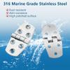 316 Stainless Steel Boat Hatch Hinges,3 inch x 1-1/2 inch (76 x 38mm) Polished Marine Hinge,Marine Heavy Duty stainless steel hinges with Screws,for Boats,Yachts,Doors,Deck,Windows,Cabinets (4 Pack) view 3