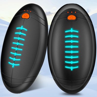 Hand Warmers Rechargeable 2 Pack,2023 Upgraded Electric Hot Hands Hand Warmers,Portable Heater for Camping Hunting Golf Rechargeable,USB Heated Hand Warmer Great Gift for Men Women Kids(Black)