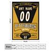 Ship Next Day Pittsburgh Custom City Football Throw Blanket Personalized Name Number for Men Women Youth Kids Oversized Soft Flannel Blanket Decorative for Bedroom Living Room, Made in USA view 4