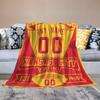Ship Next Day Kansas Custom City Football Throw Blanket Personalized Name Number for Men Women Youth Kids Oversized Soft Flannel Blanket Decorative for Bedroom Living Room, Made in USA view 1