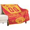 Ship Next Day Kansas Custom City Football Throw Blanket Personalized Name Number for Men Women Youth Kids Oversized Soft Flannel Blanket Decorative for Bedroom Living Room, Made in USA view 3