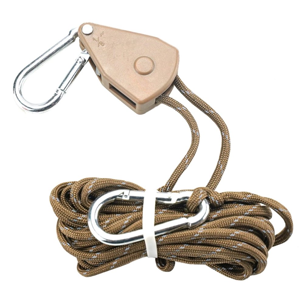 Tent Pulley Adjuster Fixed Buckle Reflective Ratchet Pulley Wind Stopper Tie Downs Hanger Camping Tent Tensioner Heavy Duty Heavy Duty Hanger Ratchet with Reinforced Gear