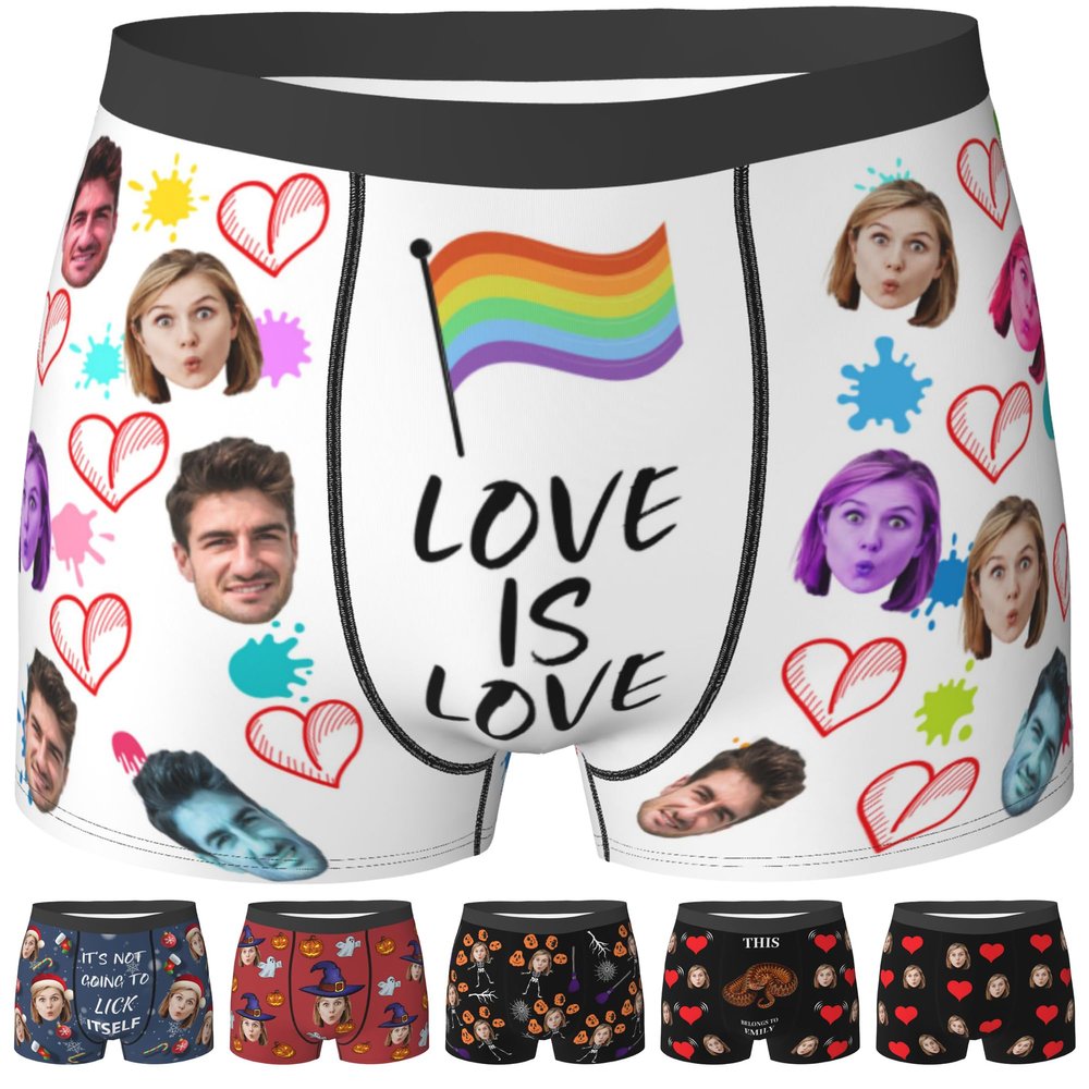 Custom Underwear For Boyfriend Custom Boxers With Face For Men Personalized Boxers With Face On Them Custom Boxers Personalized Gifts For Boyfriend Style-5 Large