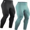 CADMUS Mens Compression Workout Pants Tights Leggings Muscle Baselayer Running, Black, Bluish Green, 1125, 2XL