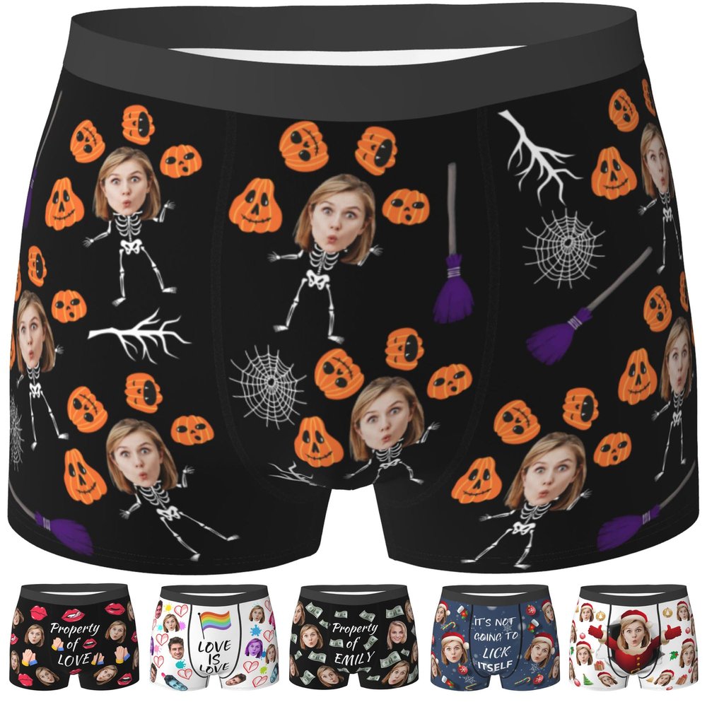 Custom Underwear For Boyfriend Custom Boxers With Face For Men Personalized Boxers With Face On Them Custom Boxers Personalized Gifts For Boyfriend Style-14 Large
