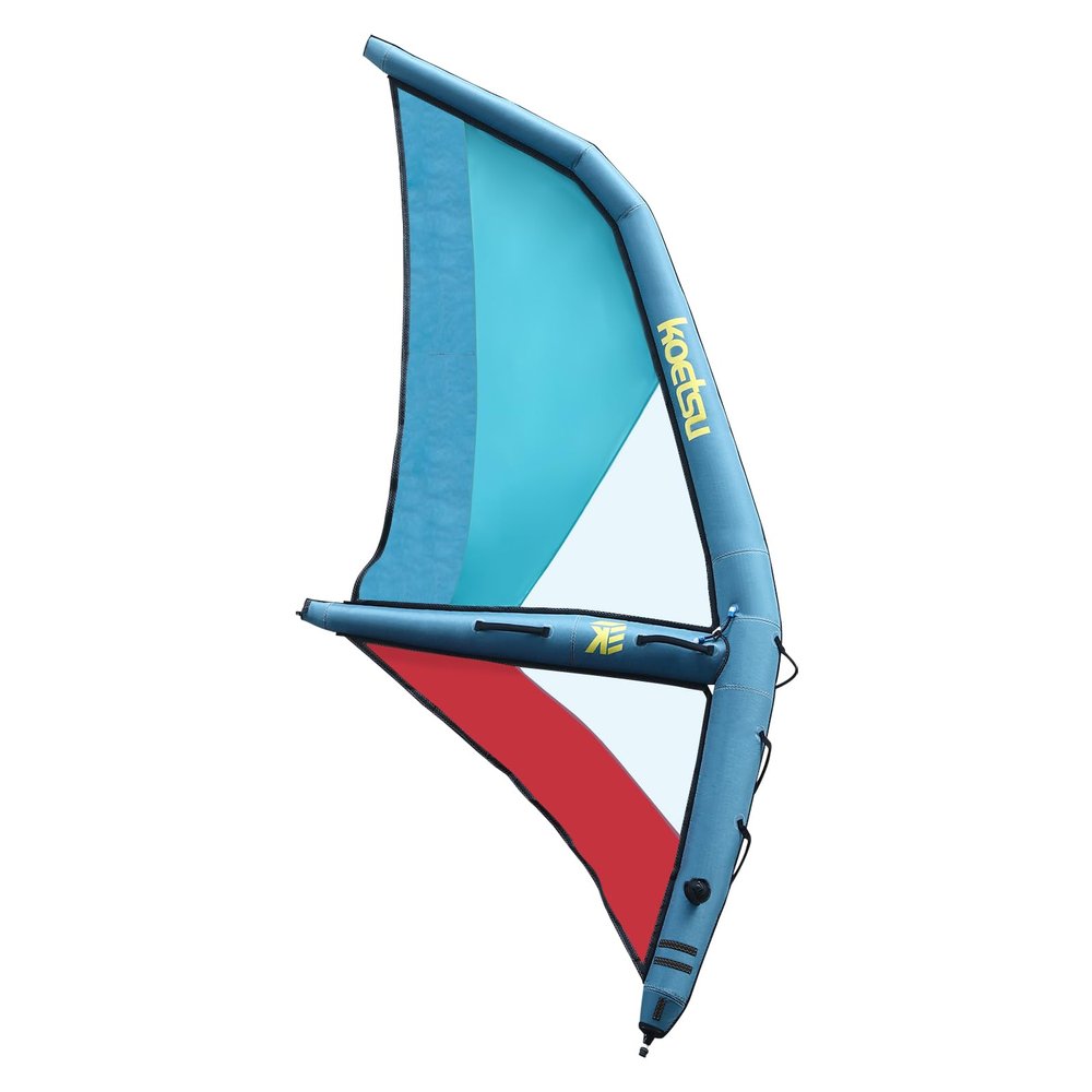BANLICALI Inflatable Paddle Board, Inflatable PVC Stand Up Paddle Board with 360 Rotation Base, 4.2/45.21ft Sail Area, Freestanding Inflatable Paddleboard for Water Sports Surfing Blue+Red