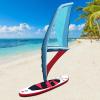 BANLICALI Inflatable Paddle Board, Inflatable PVC Stand Up Paddle Board with 360 Rotation Base, 4.2/45.21ft Sail Area, Freestanding Inflatable Paddleboard for Water Sports Surfing Blue+Red view 2