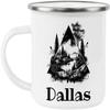 Dallas Adventure Awaits Custom Name Enamel Campfire Mug, Mountain Camping Coffee Cup, Nature Outdoor Personalized - White - One size view 1