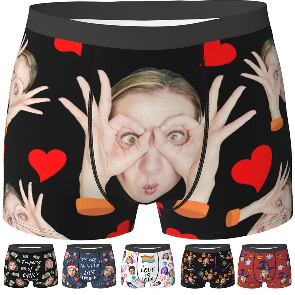 Custom Underwear For Boyfriend Custom Boxers With Face For Men Personalized Boxers With Face On Them Custom Boxers Personalized Gifts For Boyfriend Style-17 Large