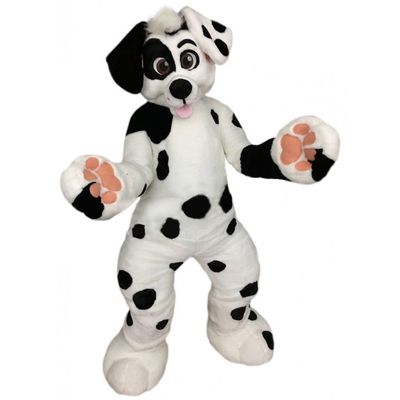 Cute Dalmatian Dog Mascot Costume Adult Size for Men & Women with Built-in Fan Inside the Head