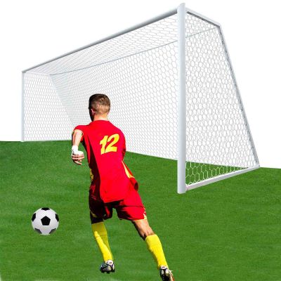 LalaKoo Full Size Soccer Goal Net Replacement 24x8 FT Soccer Goal Net [4mm Nylon, 4.7" Hexagonal] Goal Post Netting Hexagon Full Size Training Nets White (1PC Standard 24' W x 8' H x 3' D x 8' B)