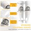 Abeillo Volleyball Arm Sleeves Passing Hitting Forearm Sleeves with Protection Foam Pads and Thumb Hole,Padded Volleyball Sleeves for Youth Girls 1 Pair White view 2