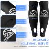 Abeillo Volleyball Arm Sleeves Passing Hitting Forearm Sleeves with Protection Foam Pads and Thumb Hole,Padded Volleyball Sleeves for Kids Youth Girls 1 Pair Black view 2