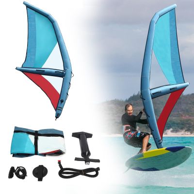 SHOUMANUAL Professional Inflatable Sail, Oxford Cloth Windsurf Sail 45.21ft Sail Area, 360 Base Rotation with Inflatable Pump for Paddle Board