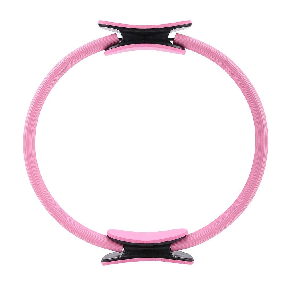 Ddewing 4 Colors Yoga Ring Dual Grip Yoga Pilates Ring 15.0 in Magic Circle with Dual Grip Resistance Circle for Thighs and Legs Fitness (Pink)