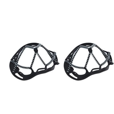 CDQL 2Pcs Walk Traction Cleats,Ice Cleats Anti Slip Crampons Ice Snow Grippers,High Tension Spring Crampons for Winter Hiking Jogging Hunting on Snow