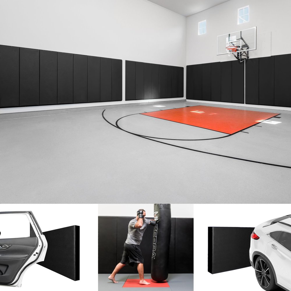 2FT x 6FT Gym Wall Pads- Protective Wall Padding for Gymnasiums, 2" Thick Foam Safety Wall Mat for Basketball, School Gyms, and Home Workout Rooms- Easy Stick Wall Pad, Waterproof & Easy Clean