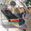 Giantex Foldable Basketball Arcade Game, 8 Game Options, Electronic Double Shot 2 Player w/ 4 Balls and LED Scoring System, Indoor Basketball Game for Kids, Adults, Black & Silver view 2