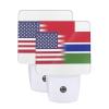Qauirfe Us Gambia America Flag Night Light Set of 2 Home Decor