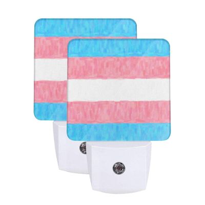 Qauirfe Transgender Pride Flag LGBTQ Oil Painted Night Light Set of 2 Home Decor