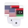 Qauirfe Us Libya America Flag Night Light Set of 2 Home Decor