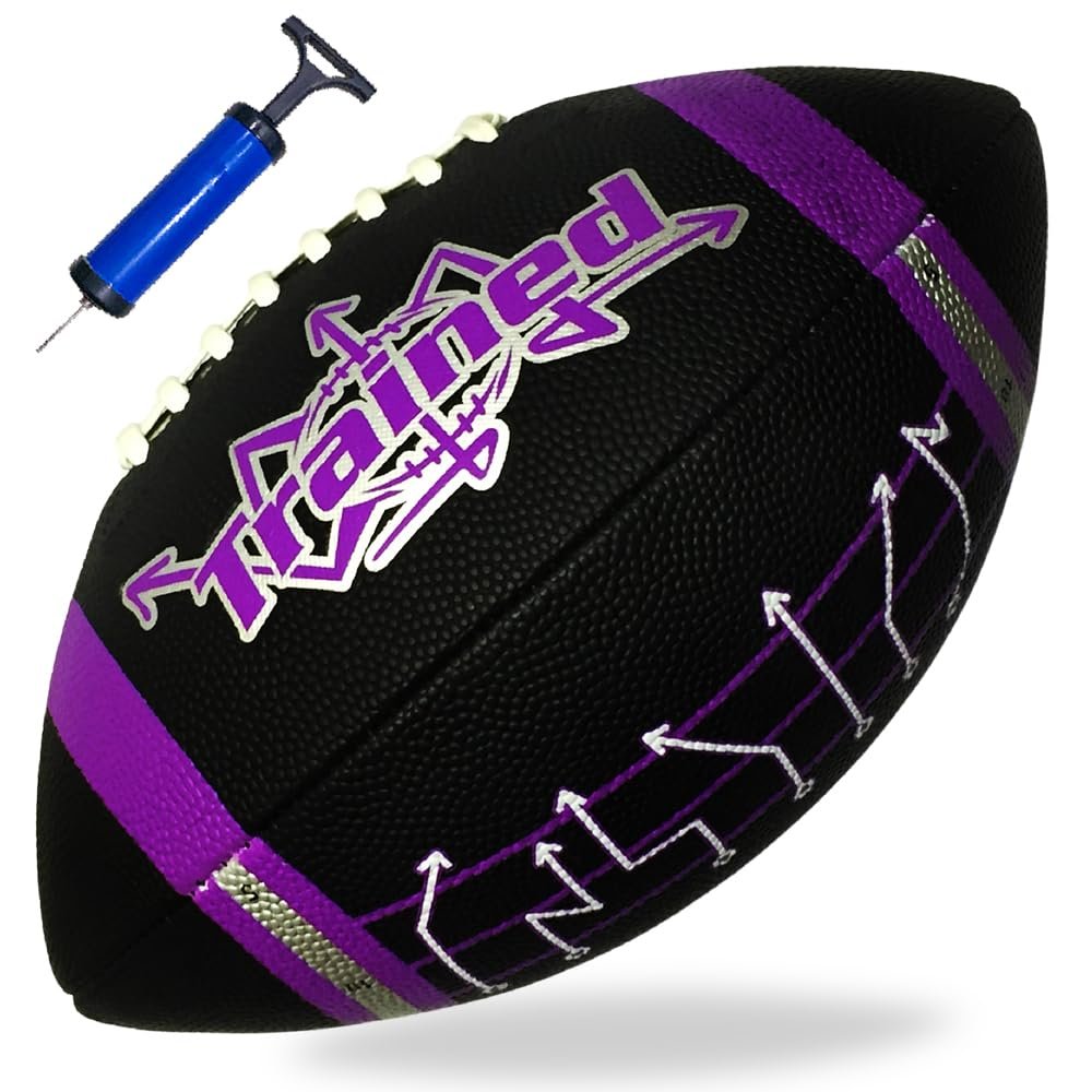 Trained Youth Football with Playbook Football Diagrams - Perfect for Kids Aged 6-12 Peewee and K2 Football. Great for Beach, Backyard Play & Outdoor Activity.